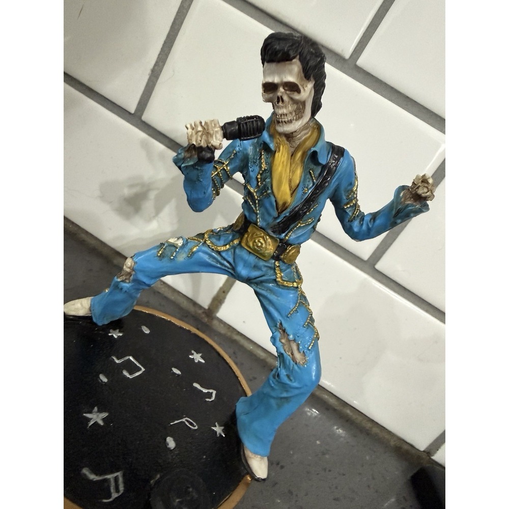 Elvis Skeleton Skull  STILL ROCKIN" The King Figurine Figure Halloween *READ* - Picture 4 of 9